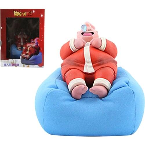 15cm Dragon Ball DBZ Cute Fat Majin Buu Christmas Couch Pajamas Doll GK Action Figure Toys Christmas Gift