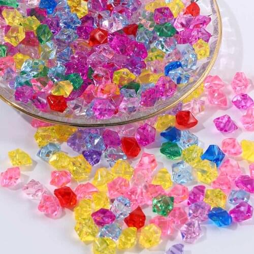 50pcs Colorful 1.4*1.1cm Vase Filler Pebble Aquarium Acrylic Stones Crystal Ice Cubes Decor Fish Tank Home Ornament