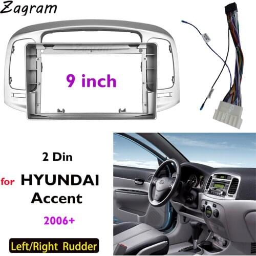 9 Inch 2 Din Car Video Fascia Panel for HYUNDAI Accent 2006+ DVD Audio Frame Dashboard Mount Kit