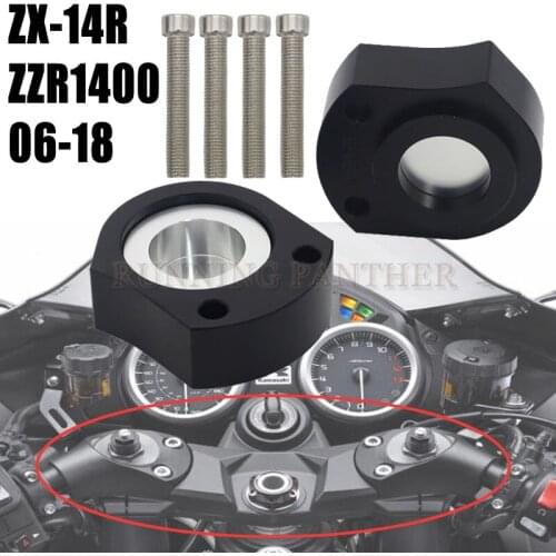 Motorcycle Aluminium Handlebar Riser Clamp Bar Mount Adaptor For Kawasaki ZX-14R ZX14R ZZR1400 2006-2018