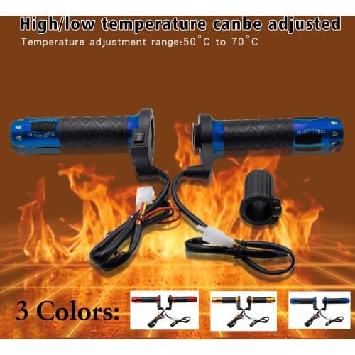 Aluminium Alloy 7/8" 12V Motorcycle Electric Hot Handlebar Heated Warm Handle Hand Grips Adjustable Temperature Universal Moto