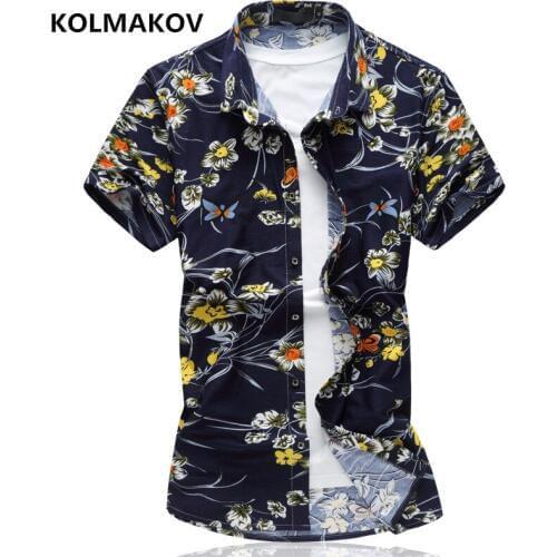 Plus Size Mens Summer Shirts Cotton Clothing Men Top Design Casual Dress Man Short Sleeve Clothes Male Collar Elastic Shirt