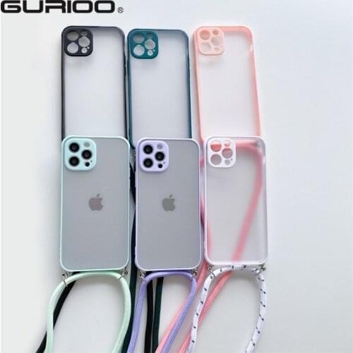 Crossbody Strap Lanyard Case For iPhone 12 11 Pro Mini X XR XS Max SE 2020 6 6S 7 8 Plus Camera Lens Protection Shockproof Cover