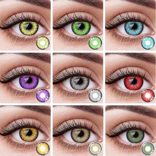 Diopter Contact Lenses for eyes VIKA Series Lenses Prescription for Myopia Gray Blue Fashion Natural Beauty