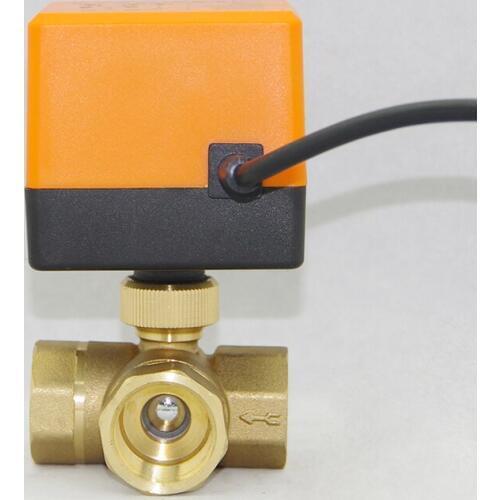 DN15/DN20/DN25 Electric Motorized Thread Ball Valve Brass AC 220V 2 Way 3-Wire 1.6Mpa with Actuator For water, gas, oil