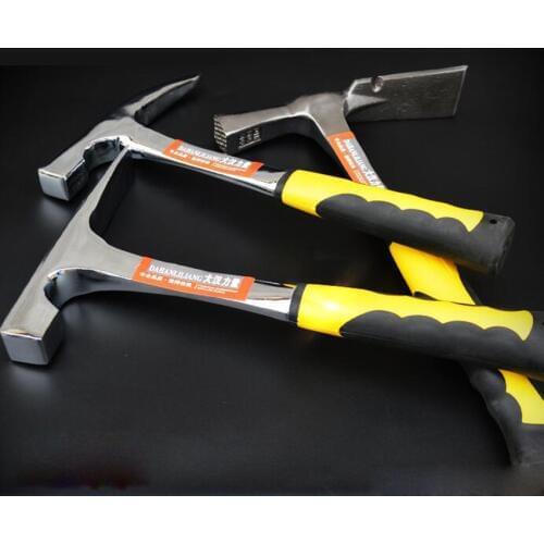 Sharp Mouth Geological Hammer Mine Exploration Survey Multifuctional Hand Tool Durable Rock Pick Geology Tool With Rubber Handle