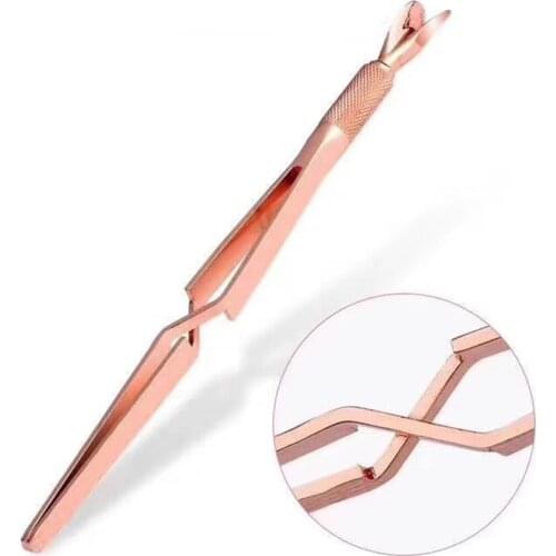 Exquisite Stainless Steel Professional Nail Art Tools X-Shaped Shaping Clip One Dual Use Rose Gold Dark Brown Multifunction