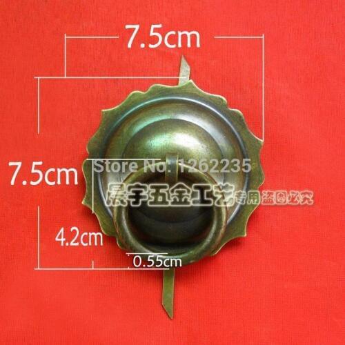 75mm Antique copper handle knocker Copper door knocker Classical copper jewelry Antique door pull ring Wholesale