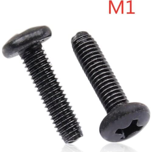 M1*2/3/4/5/6/8 Pan head phillips screw machine screws steel black PM1