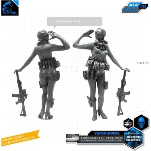 Yufan Model 1/35 Figure Female Soldier Of Modern Us Army Phantom Force Resin Soldier Bee-07