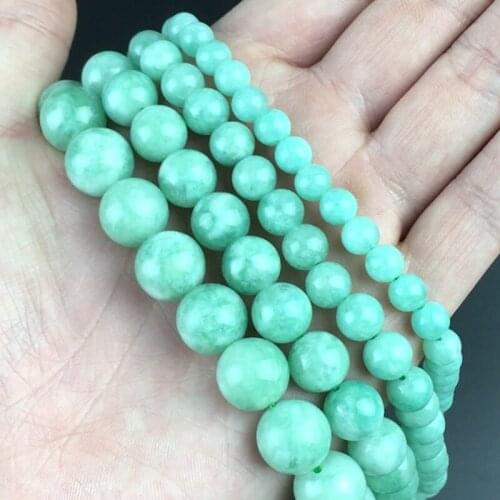 Natural Stone Blue Amazonite Angelite Crystal Beads Round Loose Spacer Beads For Jewelry Making DIY Bracelet 4/6/8/10/12mm 15"