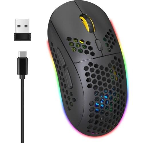 New 2.4G Wireless Mouse RGB Light Wireless Game Type-C Rechargeable Mouse 750ma Mouses