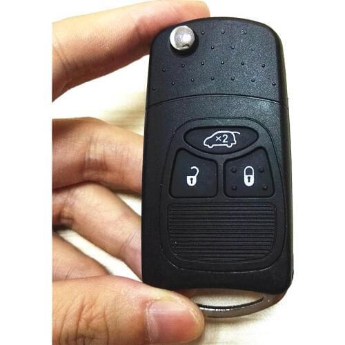 New 3 Button Flip Folding Car Key Shell For Chrysler Pacifica,Key Case For JEEP