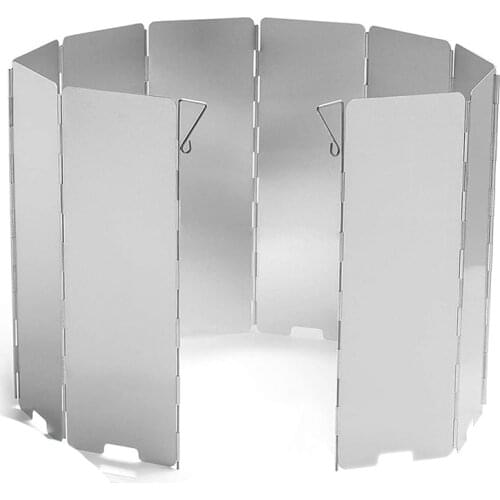 NEW-Foldable Camping Windscreen -Camping Stove Wind Shield -Camping Wind Shield for Gas Stove,for Backpack Camping,10 Plates