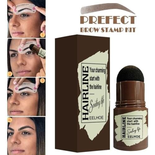 One Step Brow Stamp Shaping Kit Hairline Trimming Eyebrow Repair Hairline Modified Eyebrow Makeup Eyebrow Stamp Makeup Eyebrow