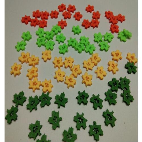 OKRA 100pcs 4 colors Leafs Felt Maple Leaf DIY Decorative kindergarten kids garden Patch applique handmade non-woven handcraft