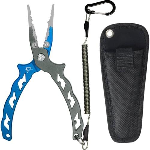 Piscifun AXP Aluminum Saltwater Lightweight Pliers Fishing with Tungsten Steel braid cutter Fishing Tools (Straight Nose)