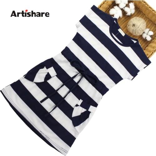 Dress For Girls Striped Dress For Girl Soft Cotton Party Dress Child Summer Girl Costume 6 8 10 12 14