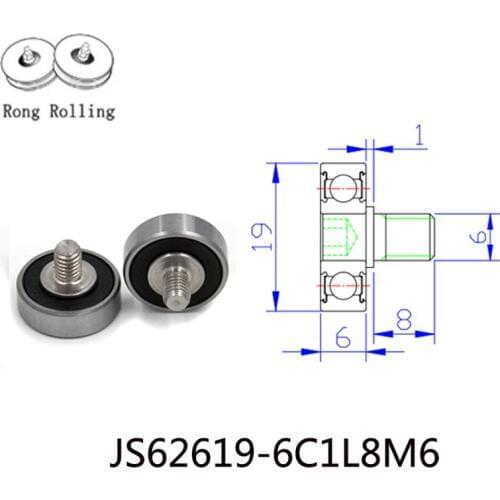 Drawer bearing with M6x8 screw,626zz bearing diameter 19mm,thickness 6mm,303 stainless screw and bearing steel material