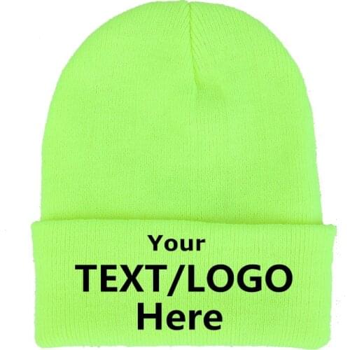 Custom Design Your Own Beanie Beanie Print or Embroider Text LOGO Men Winter Hats for Women Skullies Beanies