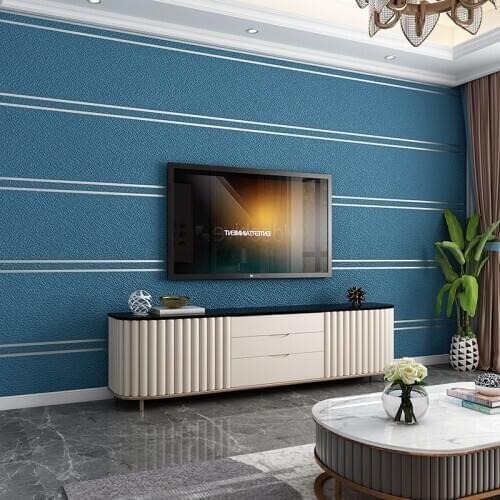 Simple modern striped wallpaper marble washable 3D exquisite leather pattern non-woven wallpaper living room bedroom