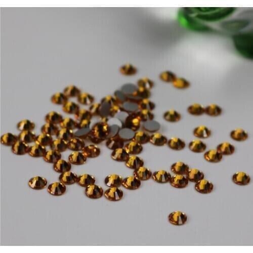 Size s6 Topaz Glitter Rhinestones Non Hot Fix FlatBack Strass Sewing & Fabric Garment Rhinestone Nail Art Stone