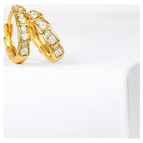 24k Gold Stud Earrings for Women Simple Bamboo Earring for Wedding Engagement Fine Jewelry Earring Gifts Female kolczyki damskie