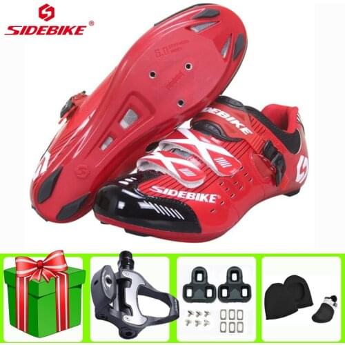 SIDEBIKE Cycling Shoes Outdoor Men Sapatilha Ciclismo Road Red Bicycle Professional Anti-Skid SPD-SL Women Sneakers Bicicleta