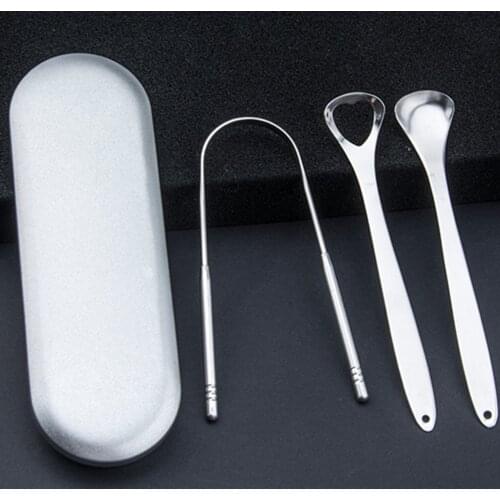 Adult Tongue Scraper Stainless Steel Tongue Cleaner Oral Hygiene Cleaning Tool Stainless Steel Tongue Cleaner