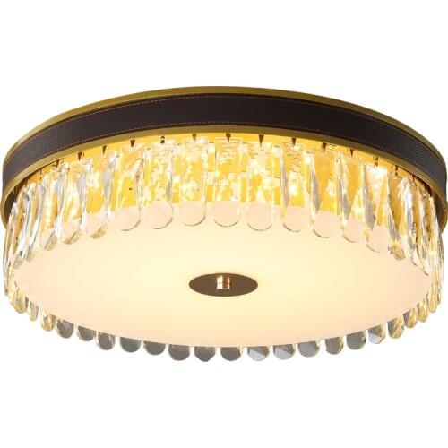 Light Luxury Bedroom Crystal Ceiling Lamp Warm Master Bedroom Lamp Creative Round Room Lamp Simple Modern Living Room Lamp