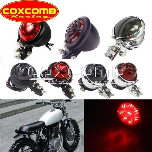 Vintage Motorcycle Mini Bates LED Rear Brake Stop Lamp Taillight for Honda Suzuki Yamaha BMW Scrambler Dyna Cruiser Cafe Racer