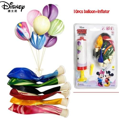 Inflator With 10pcs Genuine Disney balloon Wedding Happy Birthday Party Baby Shower Propose Marriage Dec Mickey Minnie Balloon