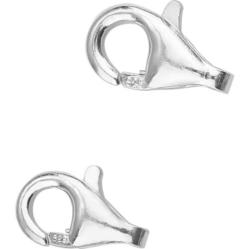 2pcs/lot 8/9mm 925 Sterling Silver Lobster Clasp Hooks End Connectors For DIY Jewelry Making Necklace Bracelet Accessories