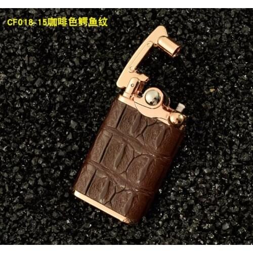 CHIEF crocodile leather style Flint Gasoline Cigarette Lighter，Mechanical arm style Oil Petrol Refillable Kerosene Lighter