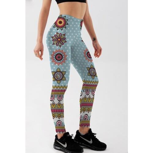 2018 New Arrival Refreshing Styles Printed Leggings Women Fashion Summer Pants Workout Casual Plus Size Trousers