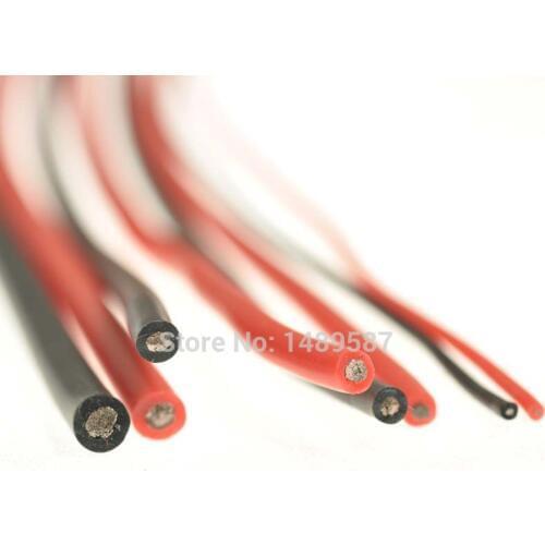 1meter Red+1meter Black 16# 16 AWG 16AWG Heatproof Soft Silicone Silica Gel Wire Connect Cable For RC Model Battery Part