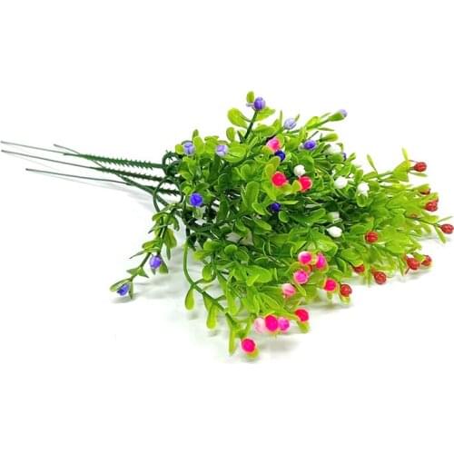 1pc Artificial Flower Milan Plants For Wedding Party Christmas Home Decoration Supplies Fake Flowers Photo Props Simulated Milan