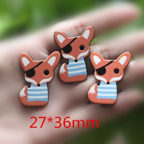 10pcs/lot DIY resin cabochons accessories planar resin fox 27*36mm