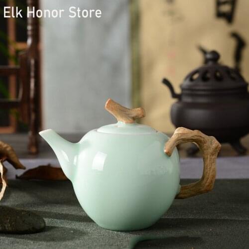 180ml Celadon Teapot Master Cups Handmade Ceramic Teapot Kung Fu Tea Set Accessories Tea Pot Blooming Tea Office Decoration