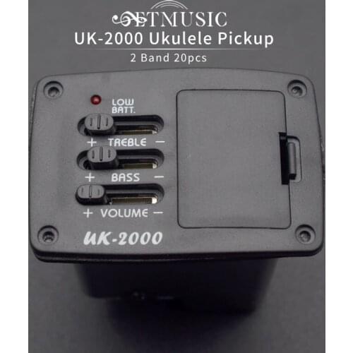 20pcs UK2000 2-Band Pickup EQ Preamp for Ukulele Mini Guitar Hawaii Acoustic Guitar Equalizer Pickup System Wholesale