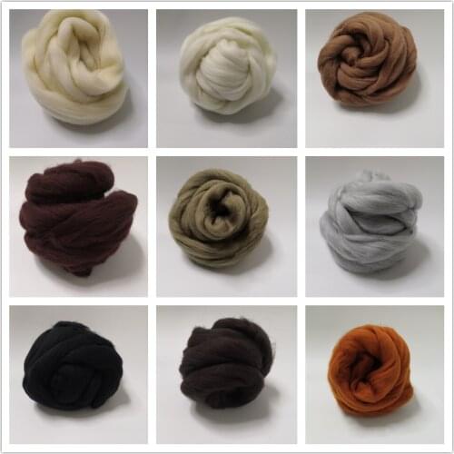 200g Basic Color Series Wool Fibre for Needle Felting Wet Felting Wool Felting Handmade Spinning DIY Craft Materials