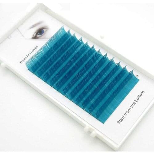 2021 New C/D curl 0.07/0.1mm 8/15mm false lashes blue color eyelash individual colored lashes Faux volume eyelash extensions