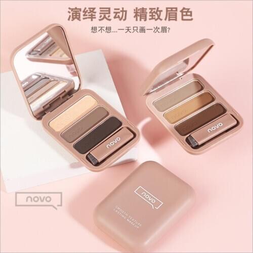 Novo 3 colors, three-dimensional eyebrow powder waterproof and sweat-proof fine powder, no makeup With brush head T1318