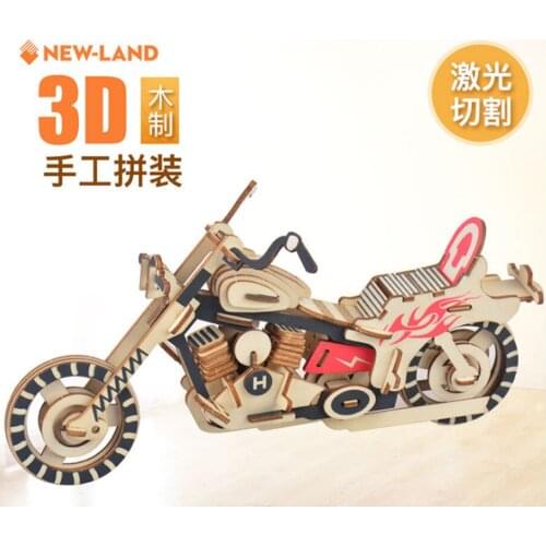 3D Puzzle DIY Creative BThunderbolt Harley motorcycle Wooden Model Building Kit Toy Hobby Gift for Kids Adult P72