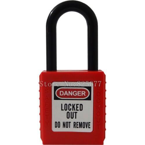 5PCS Nylon Non Conductive Safety Padlock ABS Security Padlock Shackle Safety Padlock , Unique Key or Same Key JF1207