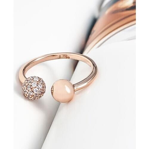 Authentic 925 Sterling Silver Pan Ring New Rose Gold Inlaid Beaded Ring For Women Wedding Party Gift Fashion Jewelry