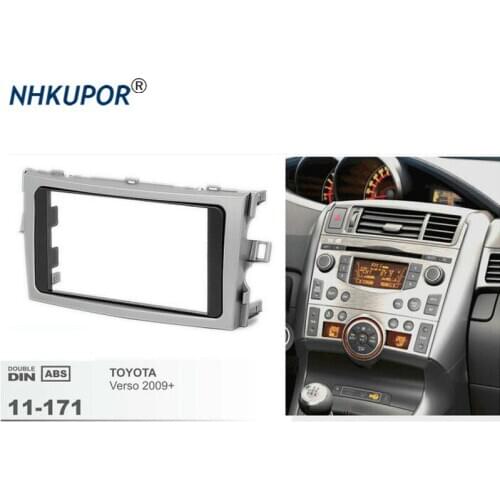 11-171 Car Radio Fascia Panel for TOYOTA Verso 2009+ Stereo Dash Facia Double 2 Din Trim Surround CD Installation Frame Kit