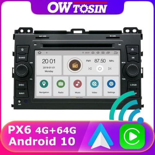 PX6 4+64G Car Multimedia Player For Toyota Prado 120 2002-2010 Car Radio GPS Navigation Carplay Bluetooth 5.0 Android auto HDMI