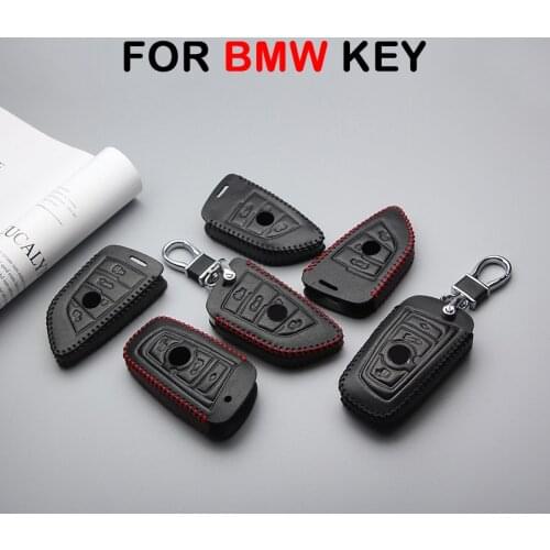 Genuine Leather Car Key Case Cover For BMW E87 E46 X5 E53 X3 E83 R1200gs X5 E70 E34 Anti-wear Protective Key Shell Car Styling