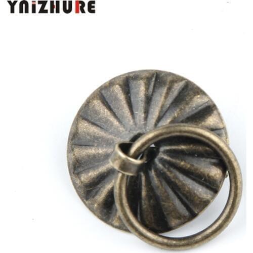 10pcs 25mm Ancient Wooden Accessories Decorative Antique Retro Mini Tin Sun Fower Tea Pot Handle Knobs